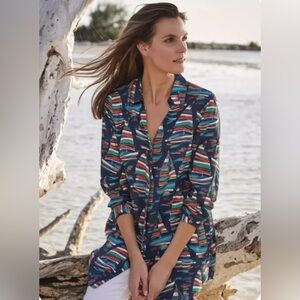 Soft Surroundings Sailboat Button Down Shirt